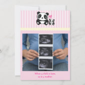 Foto Panda Baby shower - Roze Kaart (Achterkant)
