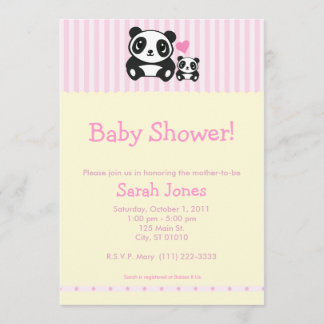 Foto Panda Baby shower - Roze Kaart