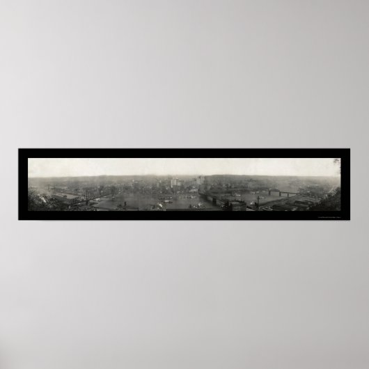 Foto Panorama Pittsburgh 1908 Poster (Voorkant)