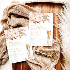 Foto Parels en Prosecco Bloemen Vrijgezellenfeest Kaart