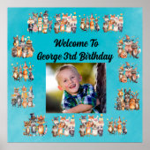 Foto Partij Dieren Thema Kinderen Verjaardagsfeest Poster (Voorkant)