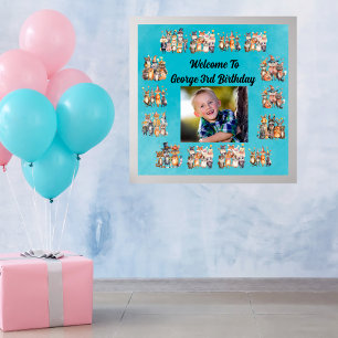 Foto Partij Dieren Thema Kinderen Verjaardagsfeest Poster