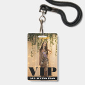 Foto Pas Aangepaste Verjaardag Sweet 16 VIP-Pas Badge (Achterkant met lanyard)