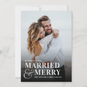 Foto Pas getrouwd Vet huwelijk en huwelijk Feestdagenkaart (Voorkant)