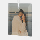 Foto Pas getrouwd Vet huwelijk en huwelijk Glas Ornament (Voorkant links)