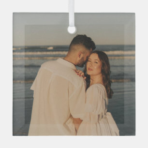 Foto Pas getrouwd Vet huwelijk en huwelijk Glas Ornament