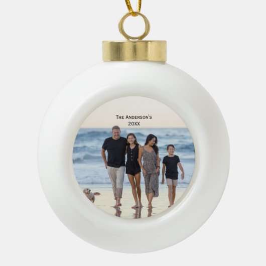 Foto Pas kerstmis aan Keramische Bal Ornament (Voorkant)