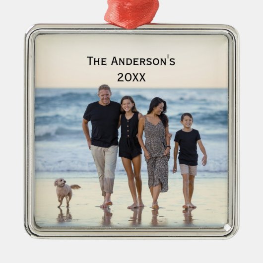 Foto Pas kerstmis aan Metalen Ornament (Voorkant)