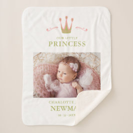 Foto Pasgeboren Unisex kroon onze kleine prinses Sherpa Deken
