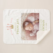 Foto Pasgeboren Unisex kroon onze kleine prinses Sherpa Deken (Voorkant (horizontaal))