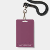 Foto Pass Burgundy Black ID Badge (Achterkant met lanyard)