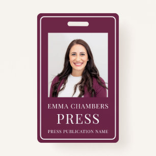 Foto Pass Burgundy ID Badge