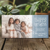 Foto: Pastel Blue Merry en Bright Feestdagenkaart