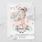 Foto Pastel Eenhoorn Kinderen Verjaardag Dank u Ka Kaart (Voorkant)