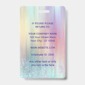 Foto Pastel Holografisch Modern Badge (Achterkant)