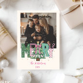Foto Pastel Patchwork Prettig Kerstfeest Feestdagenkaart