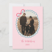 Foto Pastel Schulpframe Kerstmis Feestdagenkaart (Voorkant)