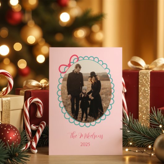 Foto Pastel Schulpframe Kerstmis Feestdagenkaart