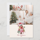 Foto Patchwork Kerstboom Preppy Feestdagenkaart (Voorkant)