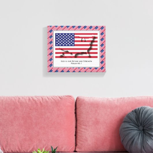  foto | Patriottisch | AMERIKAANSE VLAG Canvas Afdruk (Insitu (Woonkamer))