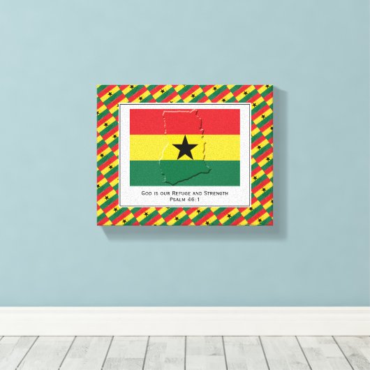  foto | Patriottisch | GHANA-VLAG Canvas Afdruk (Insitu (Houten vloer))