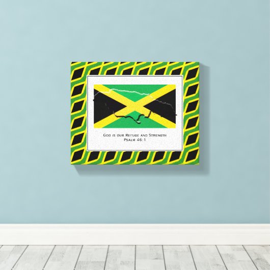  foto | Patriottisch | JAMAICA Canvas Afdruk (Insitu (Houten vloer))