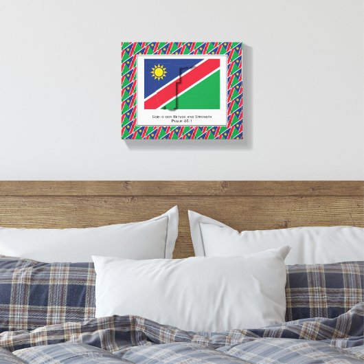  foto | Patriottisch | NAMIBIA FLAG Canvas Afdruk (Insitu (Slaapkamer))