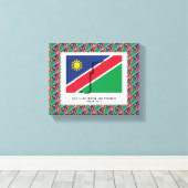 foto | Patriottisch | NAMIBIA FLAG Canvas Afdruk (Insitu (Houten vloer))
