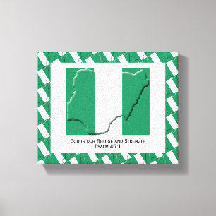 foto Patriottisch NIGERIAANSE VLAG Canvas Afdruk