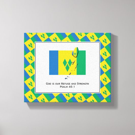 foto | Patriottisch | VLAG ST VINCENT Canvas Afdruk (Voorkant)