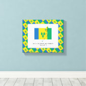  foto | Patriottisch | VLAG ST VINCENT Canvas Afdruk (Insitu (Houten vloer))