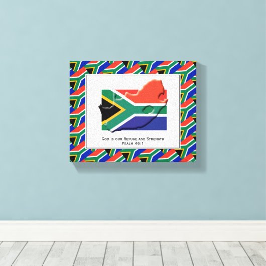  foto | Patriottisch | ZUID-AFRIKAANSE VLAG Canvas Afdruk (Insitu (Houten vloer))