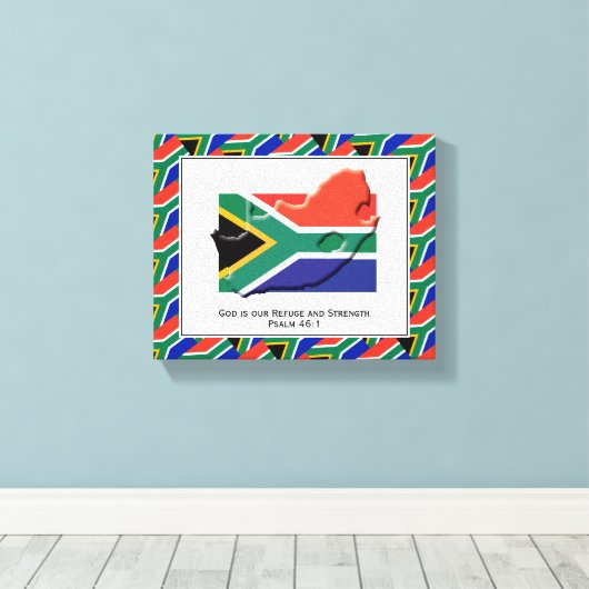  foto | Patriottisch | ZUID-AFRIKAANSE VLAG Canvas Afdruk (Insitu (Houten vloer))