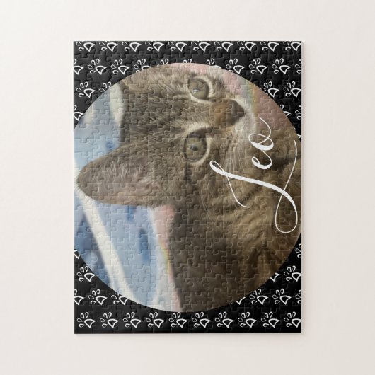 Foto: Paw Pattern Name Pet Gift Legpuzzel (Verticaal)