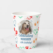 Foto Paw Print Hond Verjaardagsfeest Papieren Bekers (Voorkant)