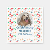  Foto Paw Print Hond Verjaardagsfeest Servet (Voorkant)