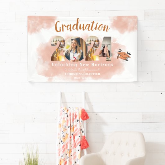 Foto Peach Fuzz 2024 Custom Graduation Party Spandoek (Insitu)