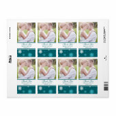 Foto Peacock Blauw Sneeuwvlokken Winter Bruiloft L Etiket (Full Sheet)