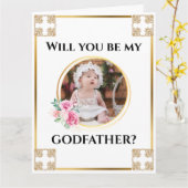 Foto peetvader gouden kruis bloemenboeket chic kaart (Gele Bloem)