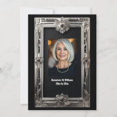  foto Pensioen Afscheid Zilver Zwart Kaart (Voorkant)