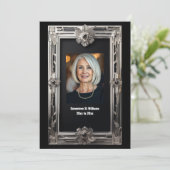  foto Pensioen Afscheid Zilver Zwart Kaart (Staand voorkant)