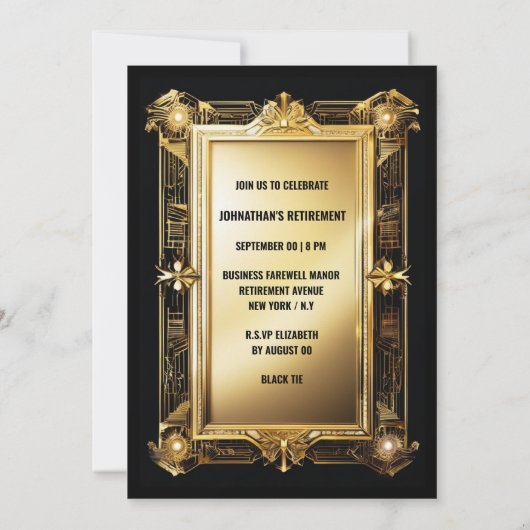  foto Pensioen Afscheidsfeest Retro Chic Kaart (Achterkant)