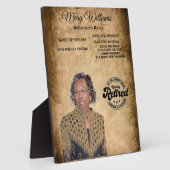 Foto pensioen Award Plaque Fotoplaat (Zijkant)