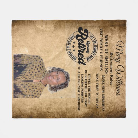 Foto Pensioen Fleece Deken (Voorkant (Horizontaal))