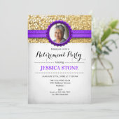 Foto Pensioen - Paarse Goud Wit Kaart (Staand voorkant)