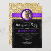 Foto Pensioen - Paarse Goud Zwart Kaart (Voorkant / Achterkant)