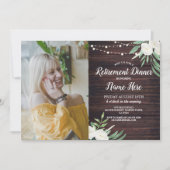 Foto Pensioen Partij in ruste Wood Witte Bloemen Kaart (Voorkant)