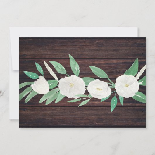 Foto Pensioen Partij in ruste Wood Witte Bloemen Kaart (Achterkant)