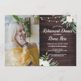 Foto Pensioen Partij in ruste Wood Witte Bloemen Kaart