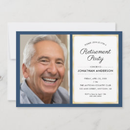 Foto Pensioen Partij | Navy blauw en goud Kaart